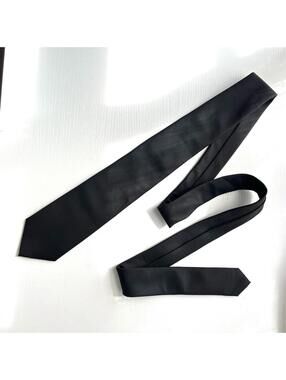 Perry Ellis Portfolio Black Necktie Classic Solid Color Business Professional